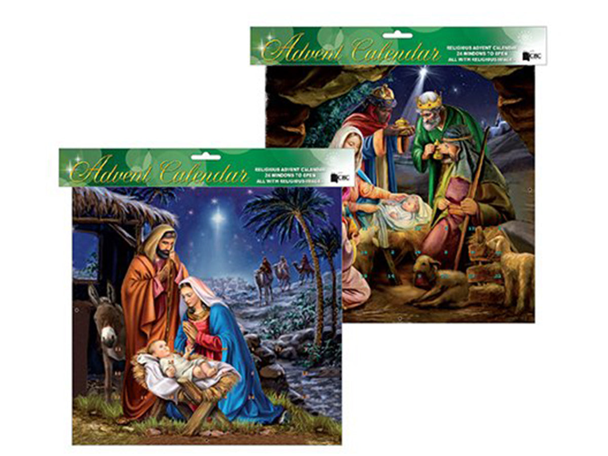 Nativity Advent Calendar with Glitter – Christian Christmas Countdown