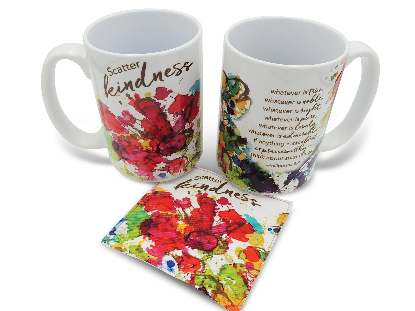 Mug & Coaster Gift Set — Scatter Kindness | 375ml Mug with Matching Fabric Coaster