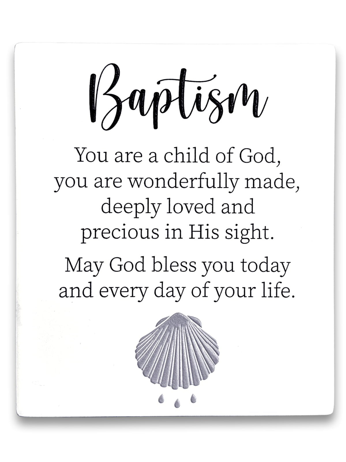 Infinity Ceramic Plaque - Baptism ,A beautiful porcelain plaque with etched inspirational message. Measures 140mm x 120mm. Can be Hanging or Standing - Gift Boxed.