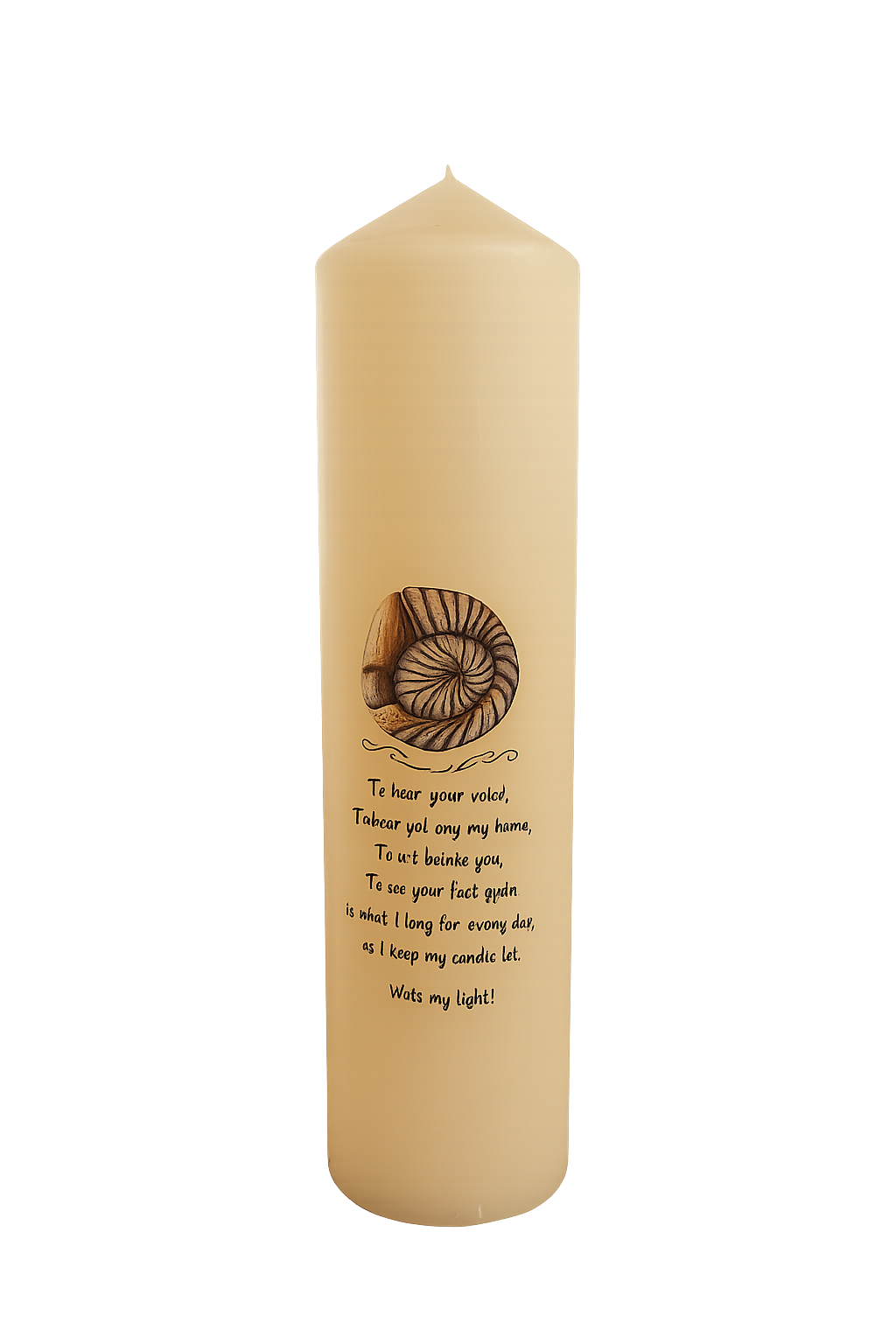 Baptism Candle with word of God -250mmx40mm Soft White