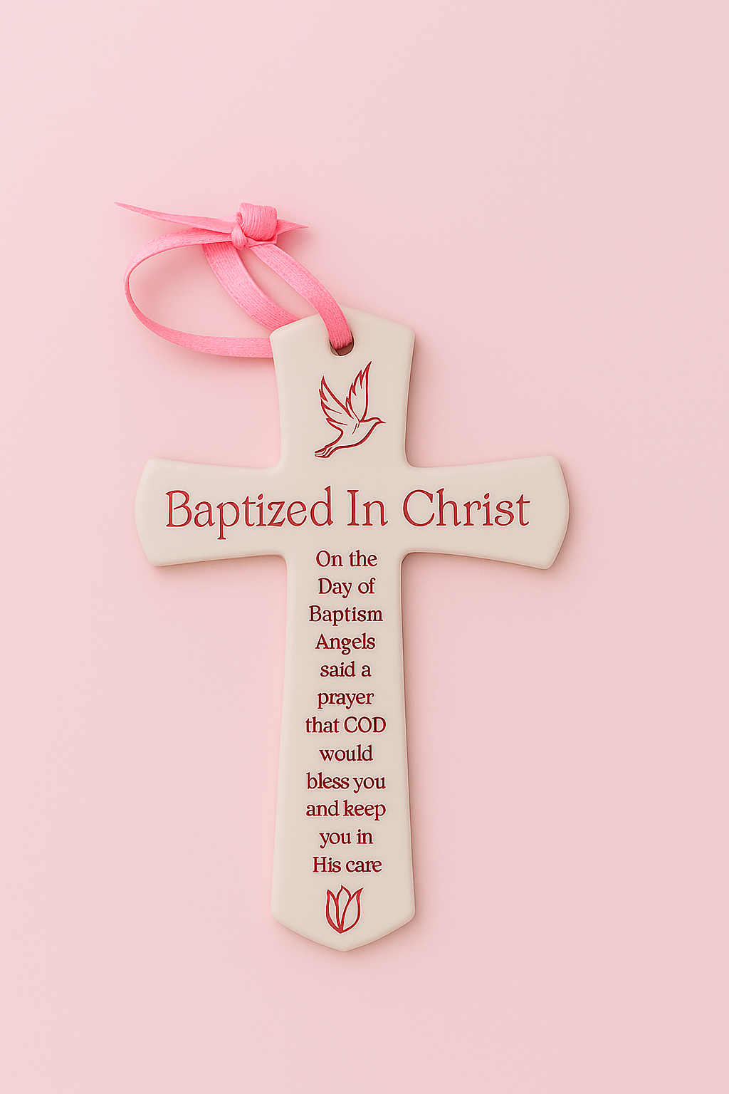 Baptism Cross for Girls -Pink