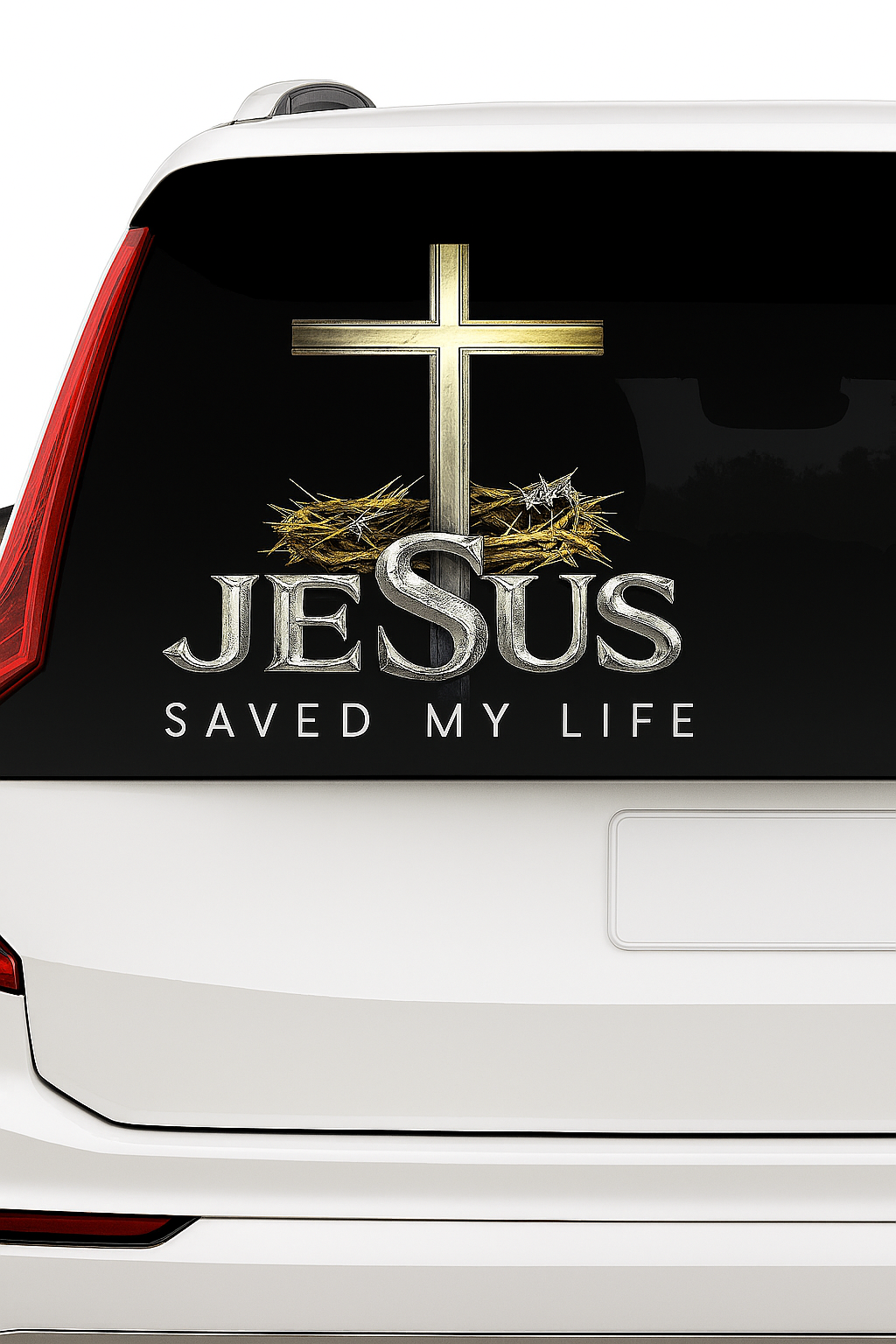 Jesus Saved My Life - Sticker -Design for cars, Durable PVC -15 x 15 cm
