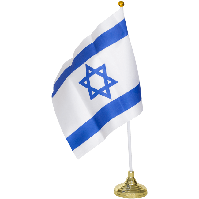 Flag of Israel with Table Stand Israel Flag with Table Stand. 11.1/2 x 7.1/2 inches / 30 x 19 cm