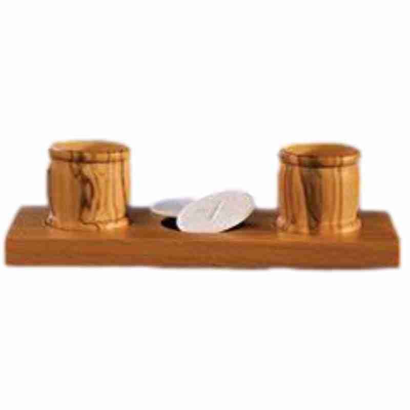 Communion Set for 2 Holy Land Made from Olive wood