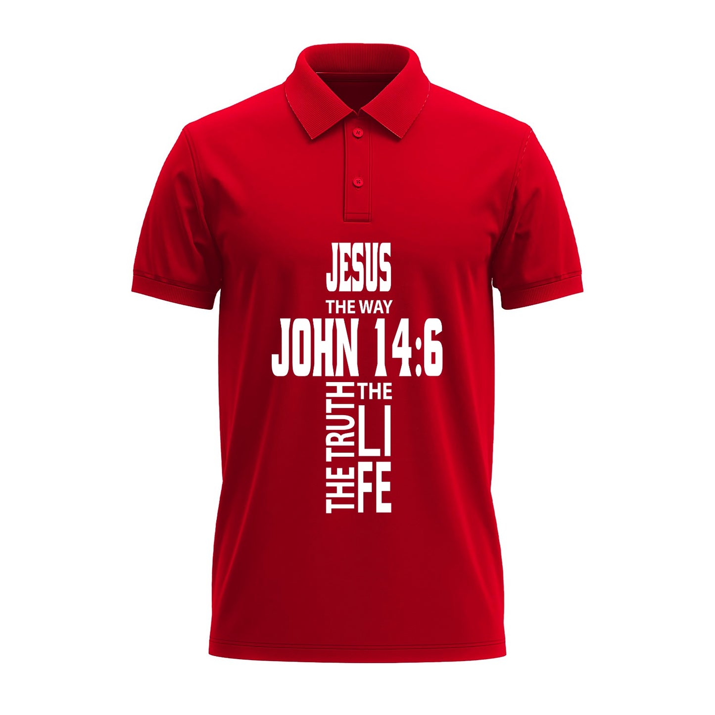 Polo T- Shirt - following Designs Faith , John 3:16 and Jesus Prints