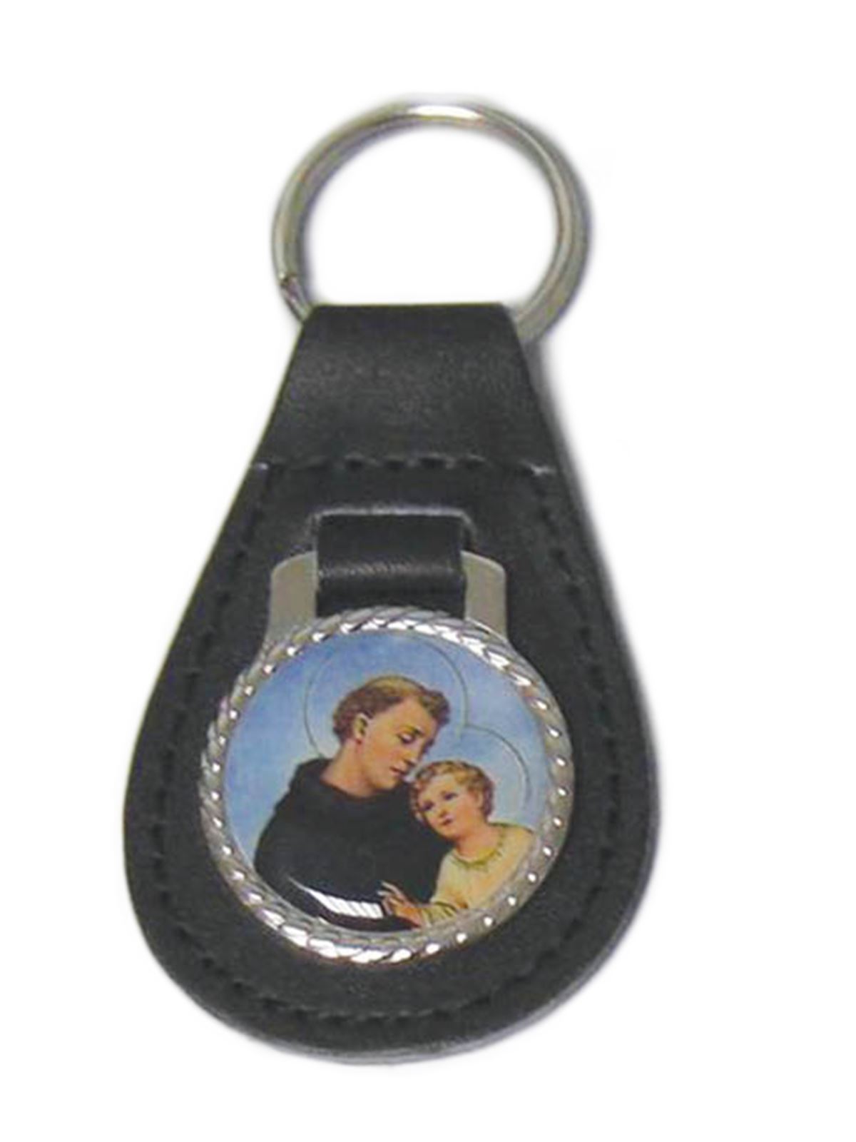 KEYRING - LEATHER ST ANTHONY LEATHER - 80 X 43MM