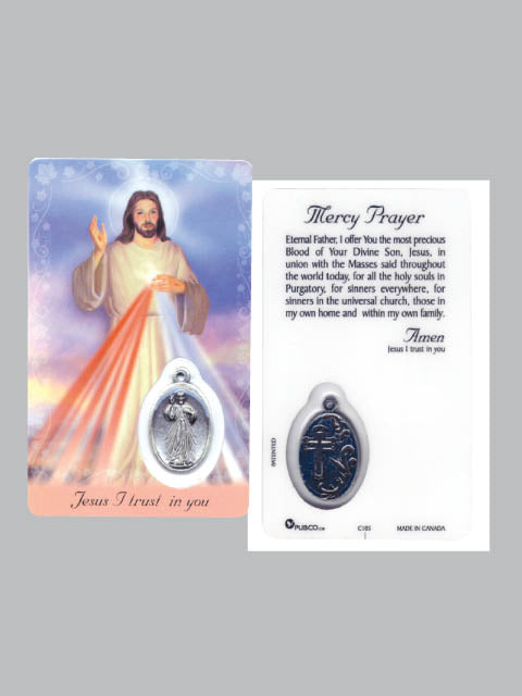 LAM. C&M DIVINE MERCY 54 X 85MM - 100% DURABLE PLASTIC - SOUVENIR CHARM