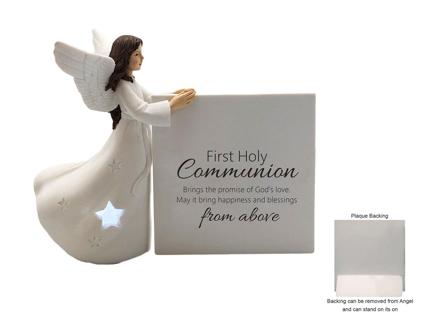 First Holy Communion Light Up Angel Figurine with Plaque