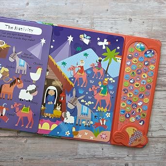 Bible Heroes sound book for kids with Jonah's whale, Daniel's lions and 50-button sound panel