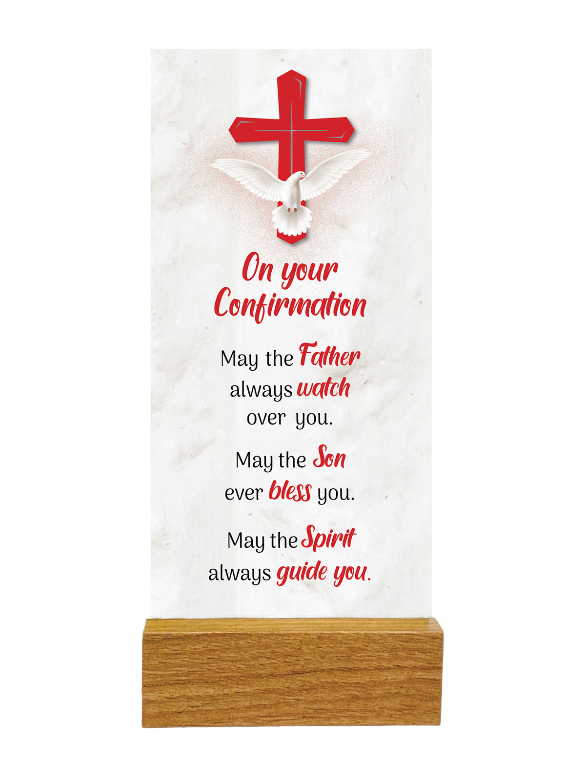 Precious Glass Plaque Wooden Stand - Confirmation
