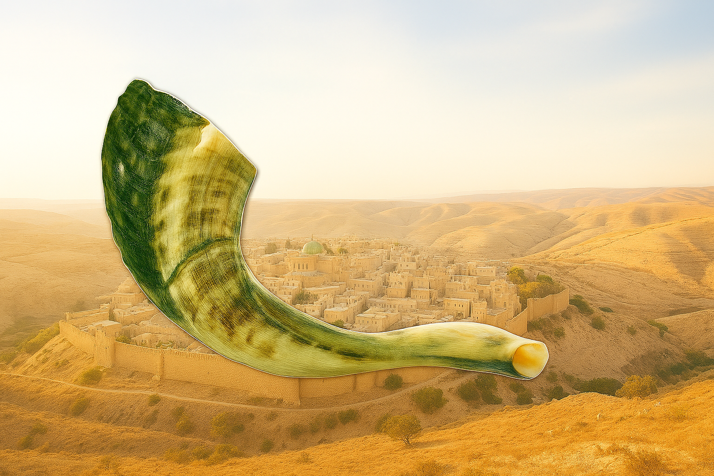 Authentic Kosher Ram Horn Shofar – Polished Medium (30-35cm / 12-14 inches)