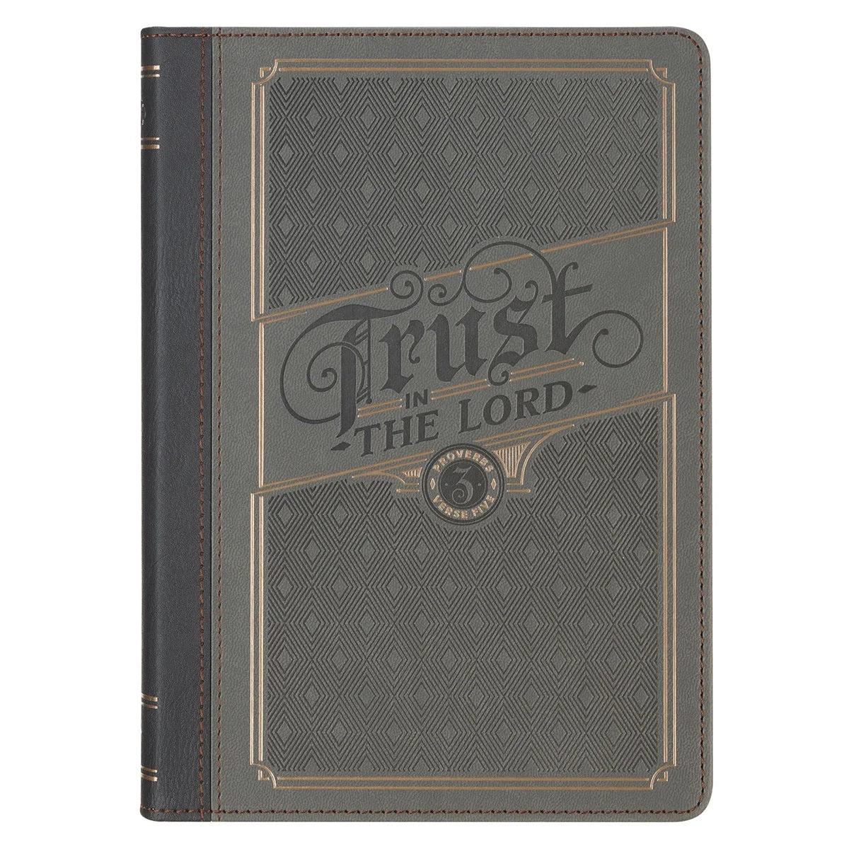 Trust in the Lord Charcoal Faux Leather Classic Journal - Proverbs 3:5