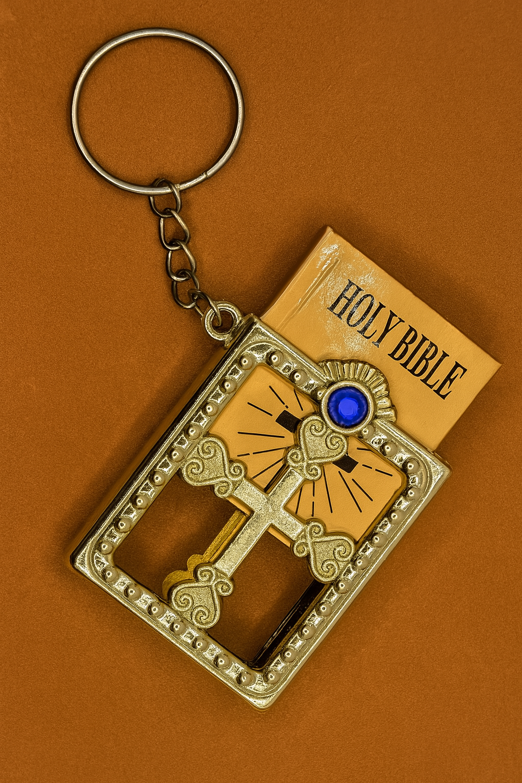Mini Holy Bible Keychain -Gold -5cm x 3.5cm