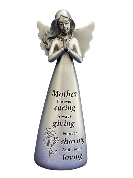 Florentine Angel — Mother | Forever Caring | Antique Silver Resin Angel Figurine