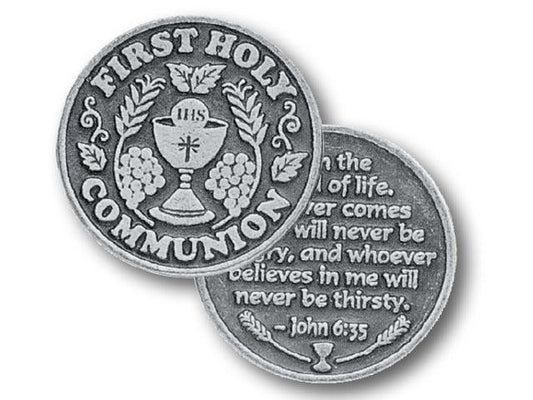 First Holy Communion Pocket Token – Metal Keepsake Coin (31mm)