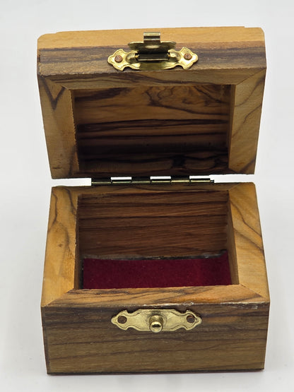Bethlehem Olive Wood Box Olive Wood Box. Bethlehem. Small. Square. 2 x 2 x 1.25 inches / 5 x 5 x 3.25 cm