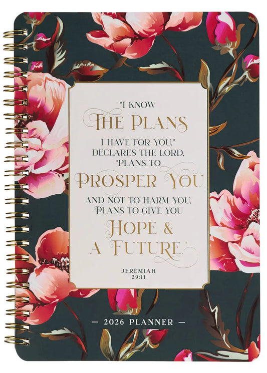 Hope and a Future Midnight Botanical Large Wire bound Journal