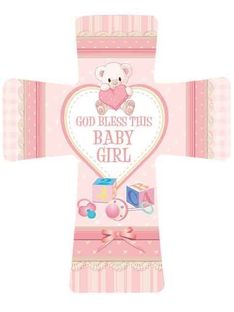 Cross Porcelain - God Bless this Baby Girl