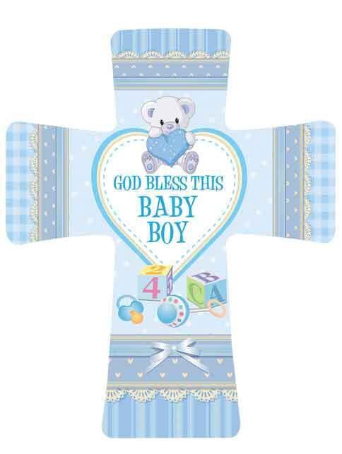 Cross Porcelain - God Bless This Baby Boy