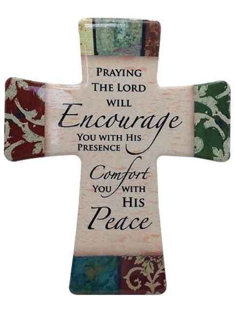 Cross Porcelain- Praying the Lord will Encourage