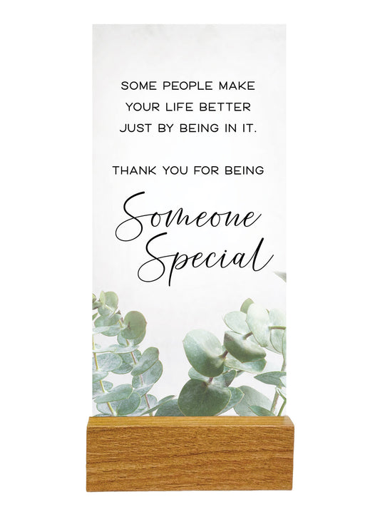 Precious Glass Plaque Wood Stand - Someone Special