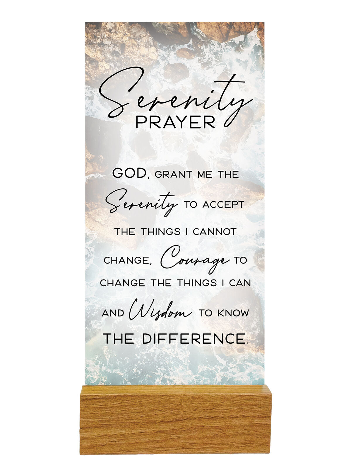 Precious Glass Plaque w/Stand - Serenity