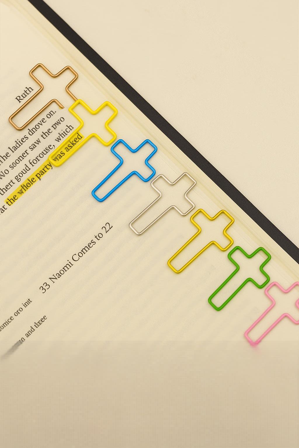 Cross Paper Clips -s Assorted Colours in steel set of 6