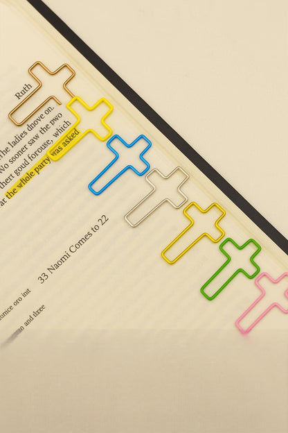 Cross Paper Clips -s Assorted Colours in steel set of 6