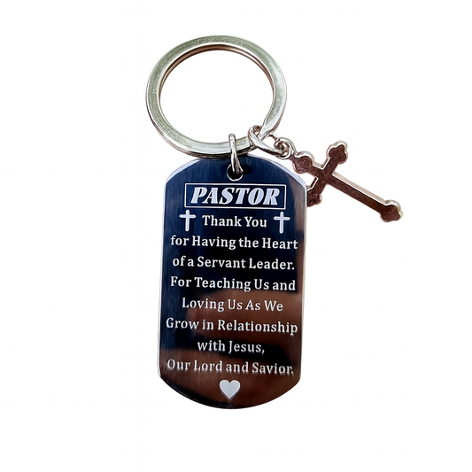 Pastor Appreciation Keychain -Stainless Steel