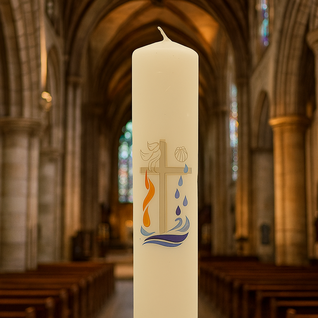 Baptism Candle -250mmx40mm Soft White