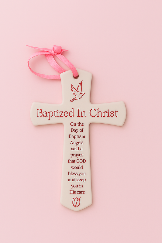 Baptism Cross for Girls -Pink