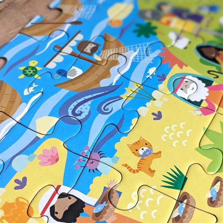 Feeding of the 5000 Jigsaw Puzzle – 50 Large Pieces | Kids Bible Puzzle Ages 3+