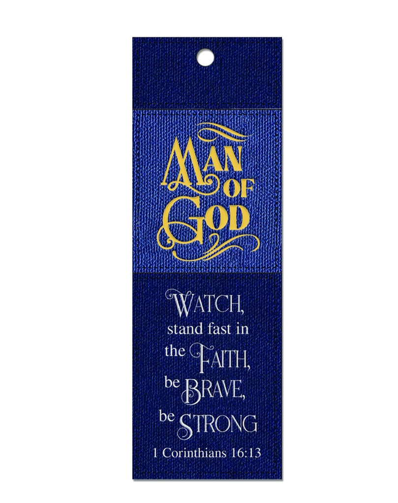 Bookmark Lux leather Blue - Man of God
