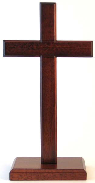 Cross Wood Dark Standing 10Cm