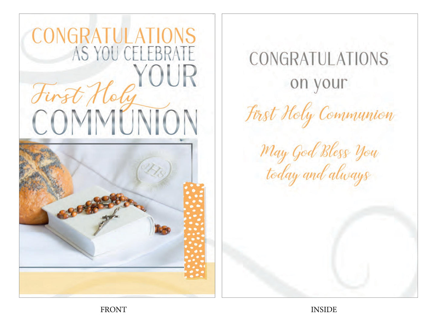 First Holy Communion Congratulations Card – Foiled & Embossed