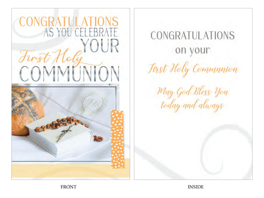 First Holy Communion Congratulations Card – Foiled & Embossed