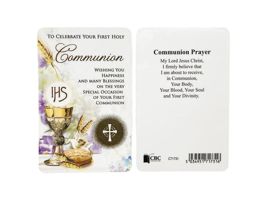 First Holy Communion Laminated Prayer Card