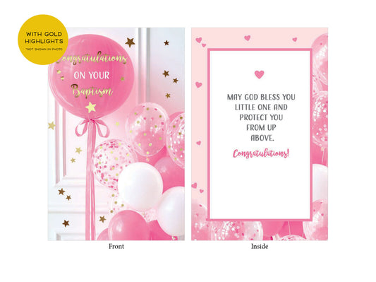 Card - Baptism Pink