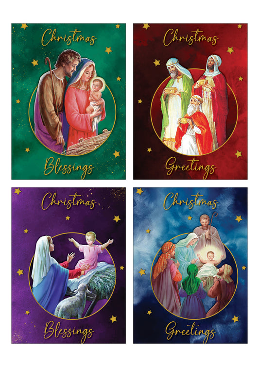 Christmas Budget Religious Cards-2 of each design 8 cards
