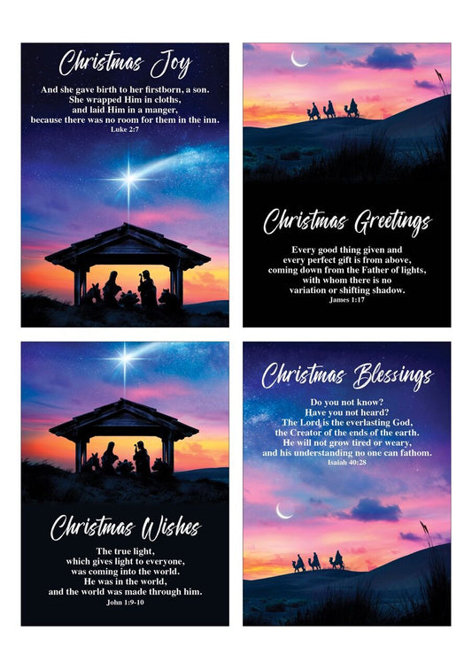 Christmas Budget Religious Cards-2 of each design 8 cards