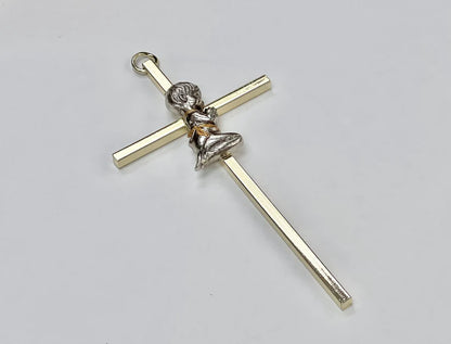 Cross Metal Hanging - Gold Tone 25cm available boy or girl or plain while ordering specify