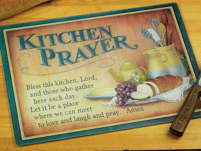 Cutting Board Glass - Kitchen Prayer=TEMPERED GLASS - 394 X 290MM