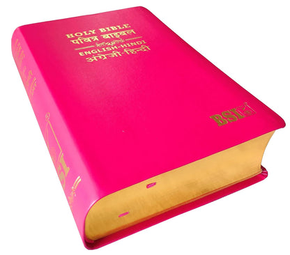 English (ESV) - Hindi (O.V.) Diglot Bible Royal (Maroon) PU Yapp Containing Old and New Testament