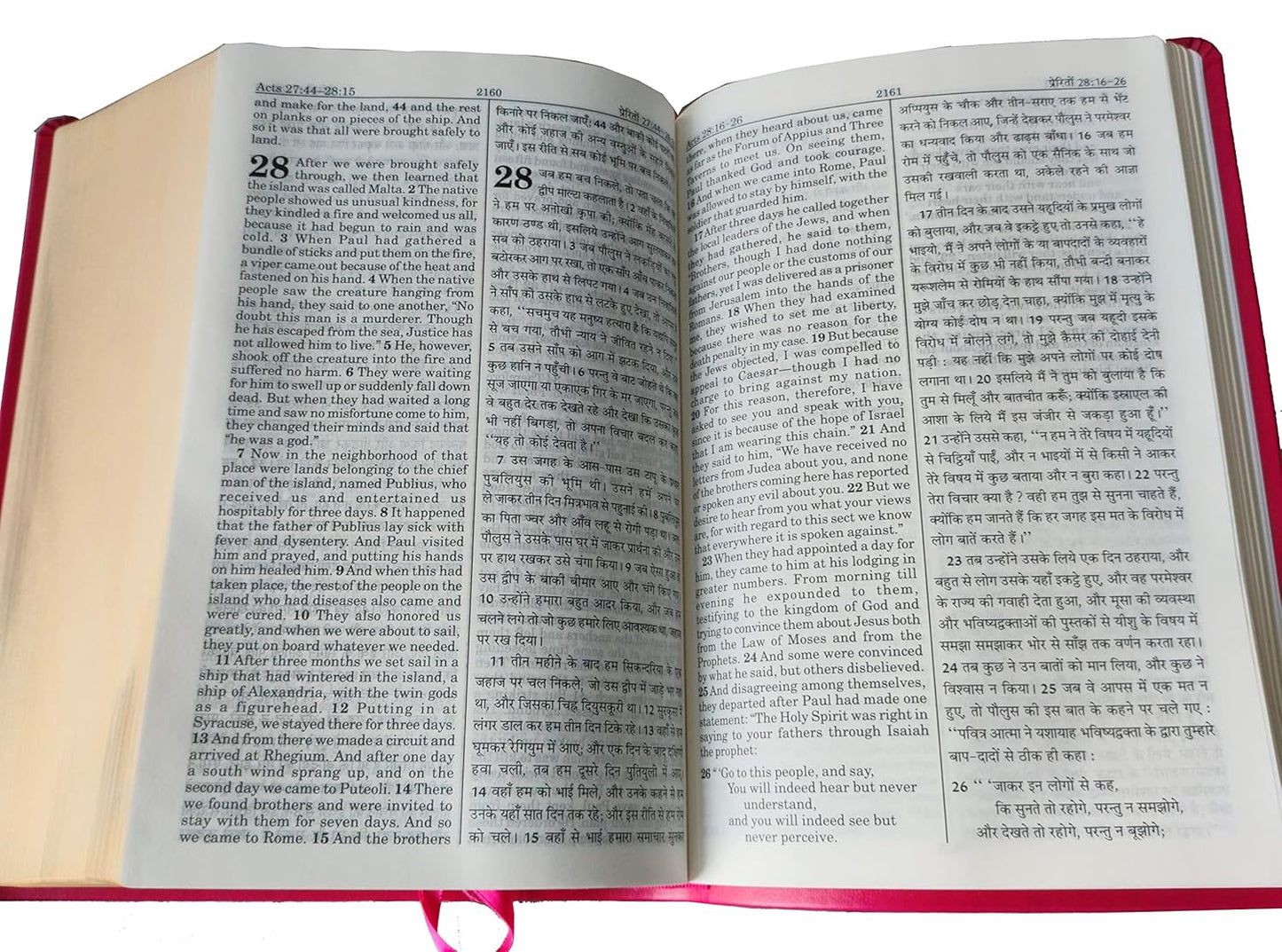 English (ESV) - Hindi (O.V.) Diglot Bible Royal (Maroon) PU Yapp Containing Old and New Testament