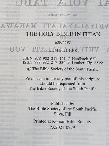 Fijian Bible 1864 Black Zip