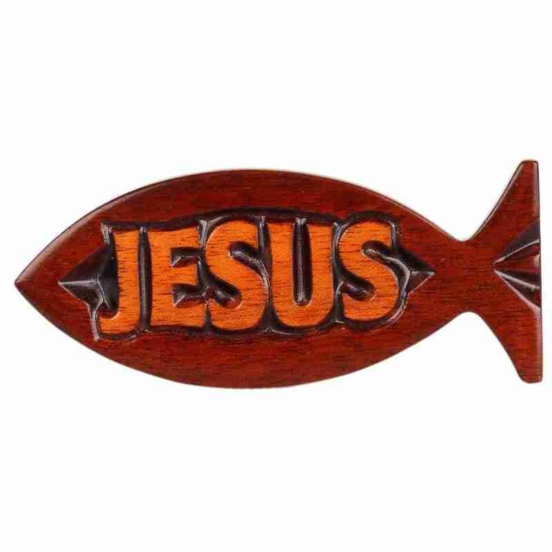 Fish Mahogany Magnet Jesus