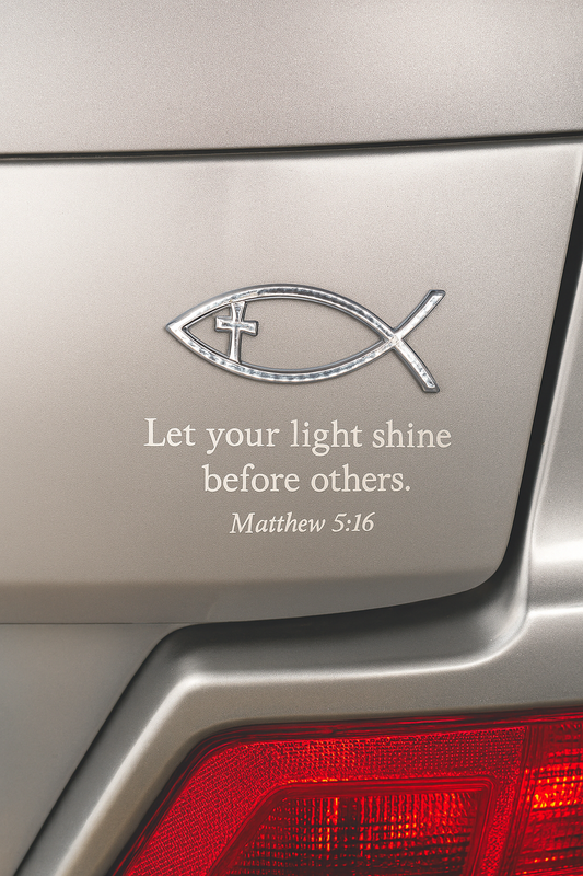 Fish Emblem Cross -Sliver