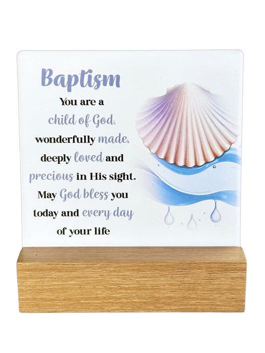 Fleur Ceramic Plaque - Baptism