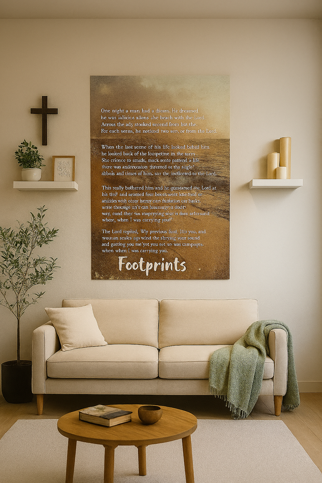 Tapestry Footprint In Sand -80cm w x 130cm H