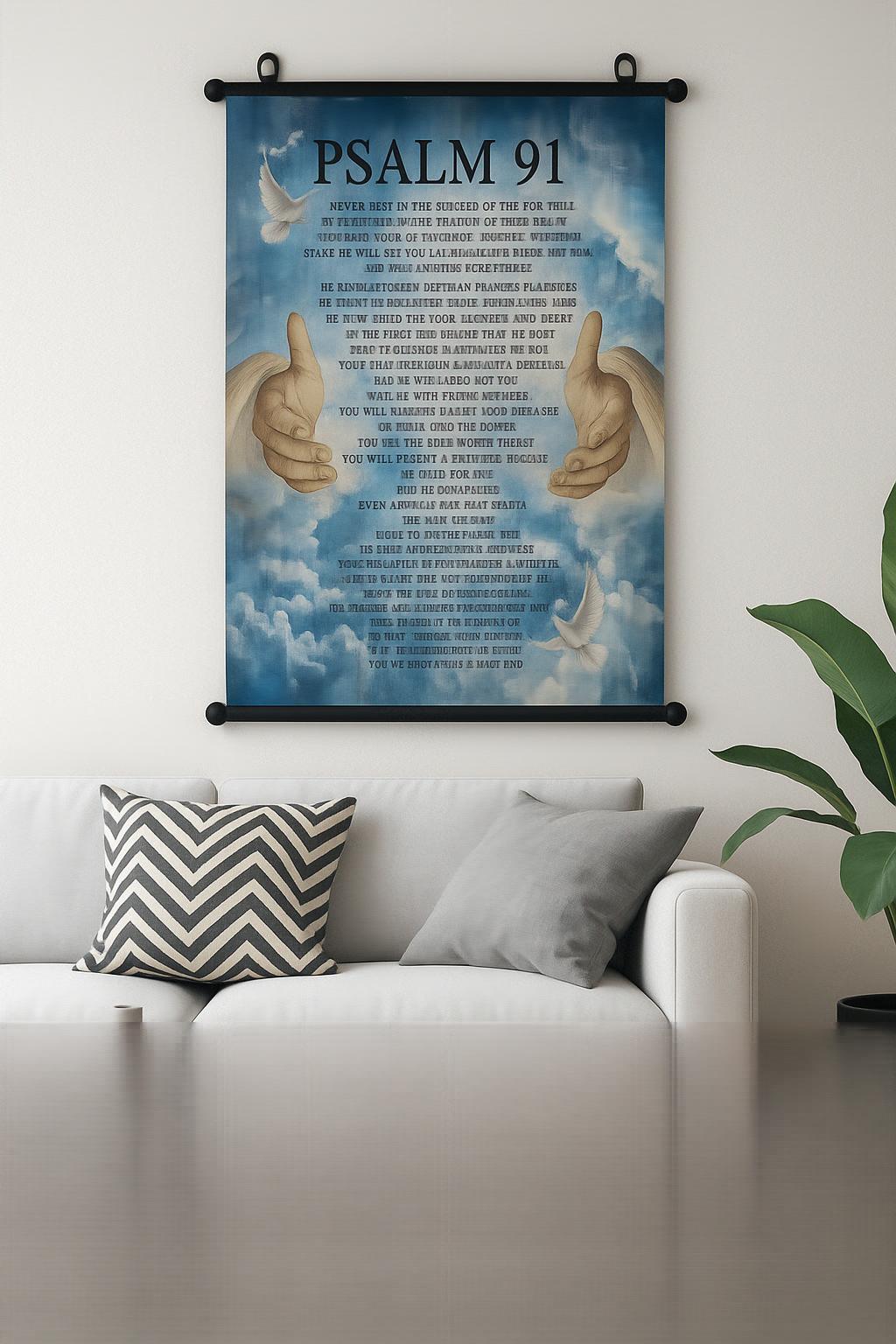 Hanging Scroll- Psalm 91:1-2 Inspirational Wall Art